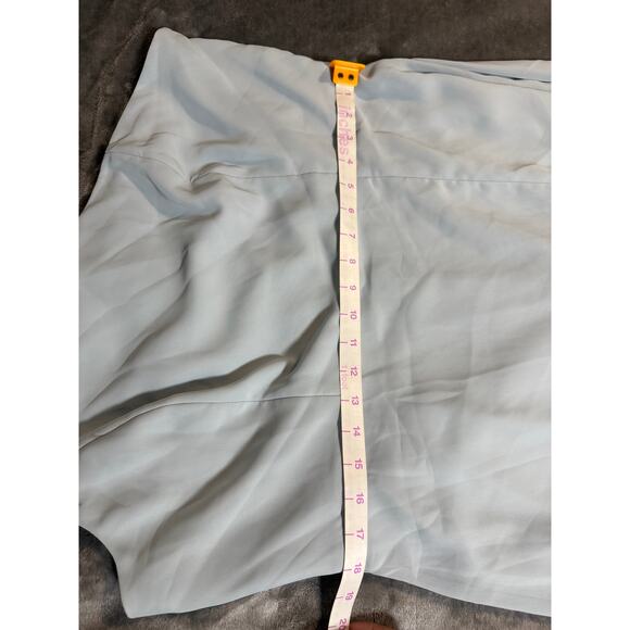 NWT After Six 1544 Size 18 R1 Mist Light Blue Thin One Shoulder Maxi Dress Crepe - Picture 11 of 11